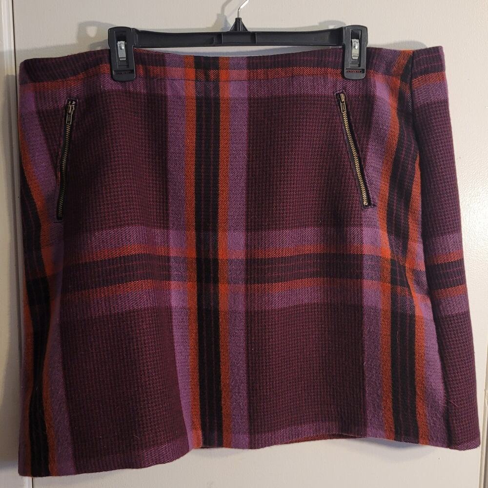 Stylus Plaid Skirt 16W Preppy Academia Wool Feel Lined Workwear Classic Plus - Picture 8 of 9
